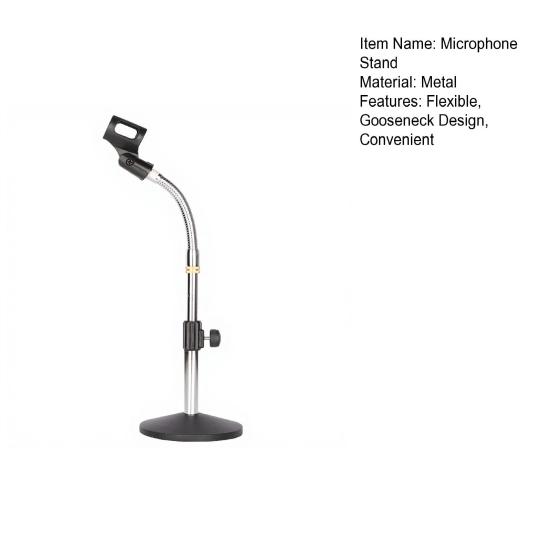 Yousheng Desktop Microphone Stand Gooseneck Metal Heavy Duty Mic Holder for Handheld Microphones Portable Stable Microphone Support for Table Desk