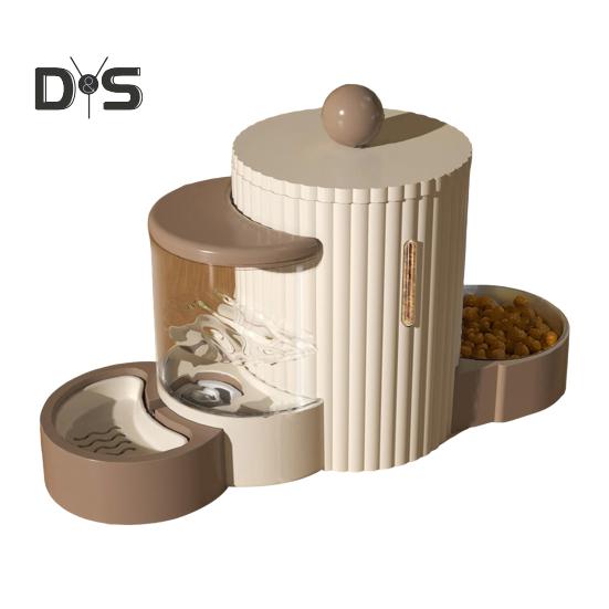 

Автоматическая кормушка для кошек 2 в 1, кормушка и поилка для домашних животных объемом 1,5 кг и набор для поения 1 л, товары для домашних животных для собак и кошек коричневый