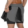Men's Quick-Dry Double-Layer Breathable Sports Shorts for Squatting, Jogging, and Basketball