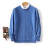 Men's Pure Wool Loose Fit Sweater: Casual & Formal Round Neck for Autumn/Winter