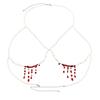 Gothic Blood-Stained Imitation Pearls Foot Ornament Novel Halloween Blood Drop Tassels Body Waist Chain for Women Girls