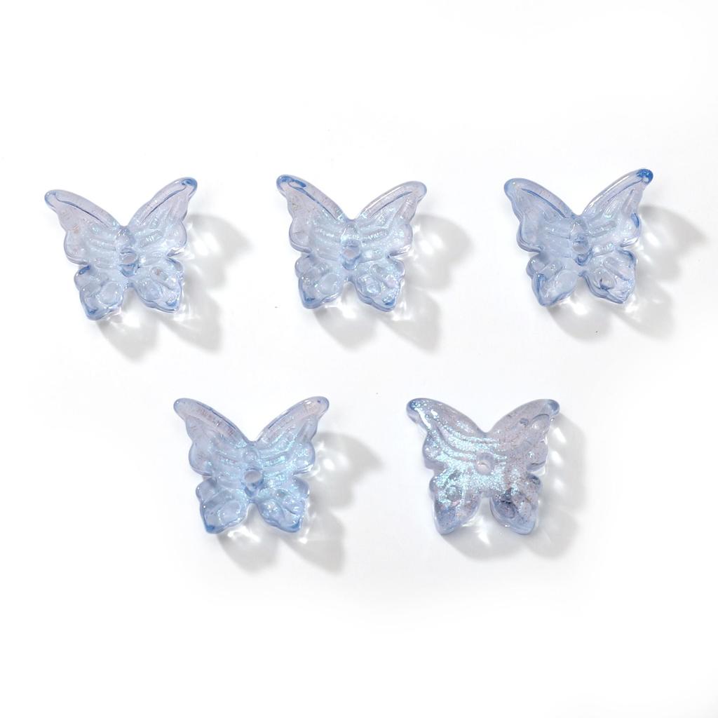 10 ks Skleněné motýlkové korálky s ocáskem Volné distanční korálky pro výrobu šperků DIY Náramek Náhrdelník