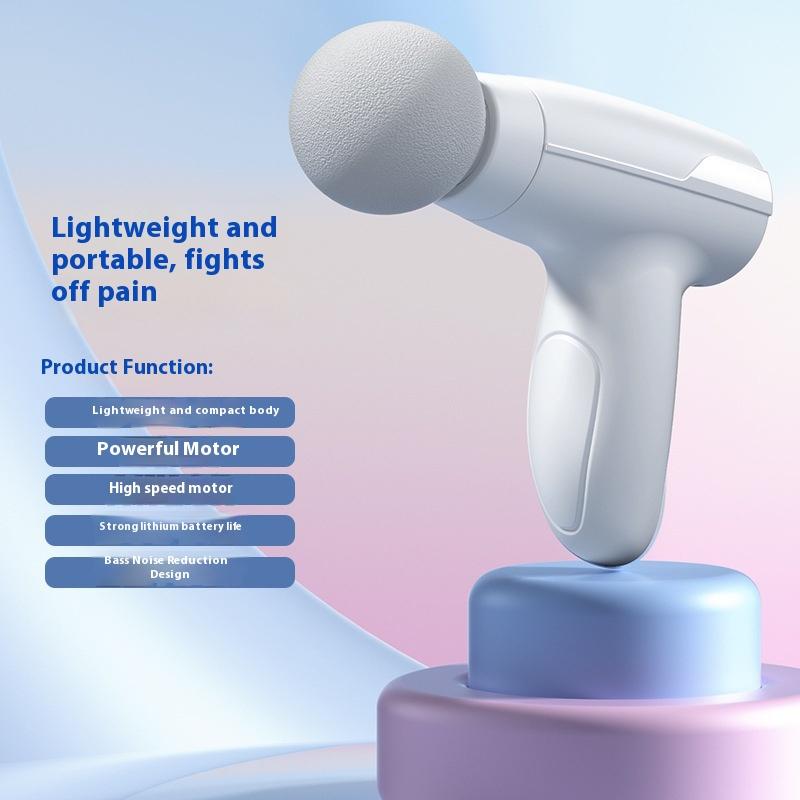 Мини-массажный пистолет USB, машина для расслабления мышц, вибрационный пистолет, массажный стержень, фитнес-оборудование, захват для шеи, пистолет для фасции белый