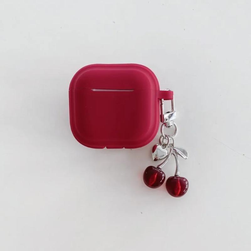 3D Heart Cherry Earphone Case for Airpods 4 3 1or2 Cover Silicone Headphone Coque for AirPods Pro 2 and Pro Cases with