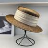 Lafite temperament top hat straw hat women's sun protection sun hat elegant celebrity style flat top hat