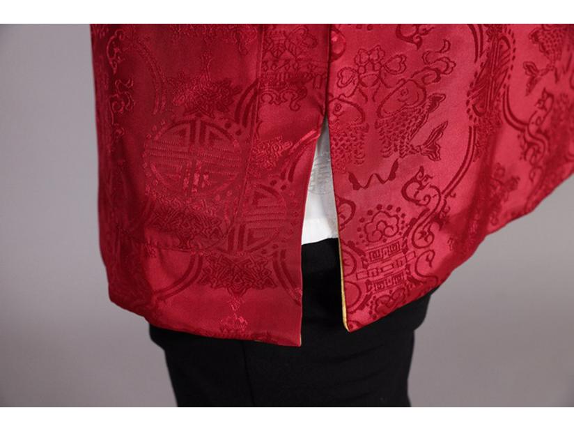Men's Reversible Tang Suit Top - Retro Chinese Style, Stand Collar, Frog Button, Long Sleeve Outerwear