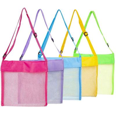 5Pcs Beach Toys Seashell Bags Beach Bag For Kids Colorful Mesh Beach Bags