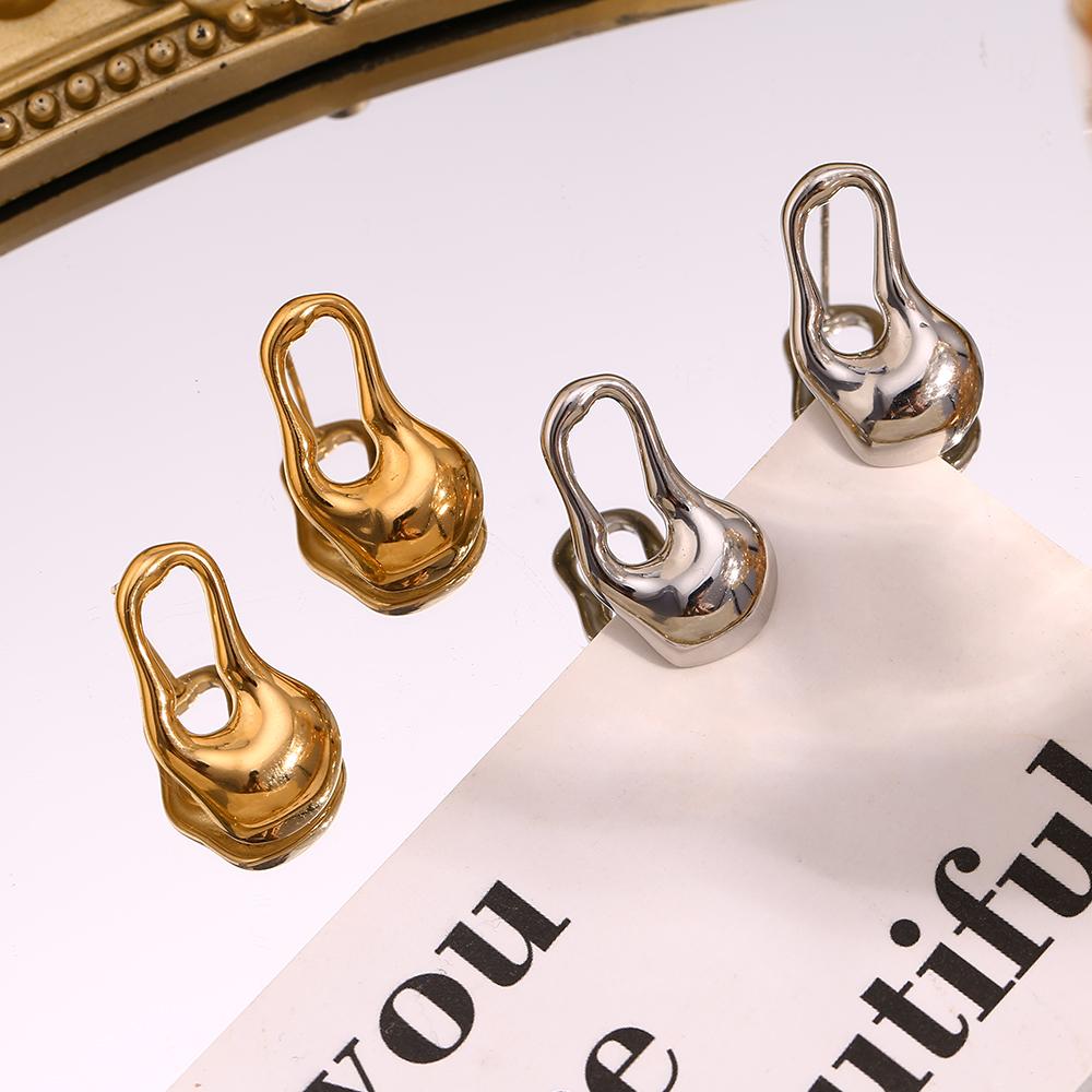 MamacitaSlay Newly design Irregular Pin gold plated earrings for women stainless steel jewelry Waterproof titanium earrings