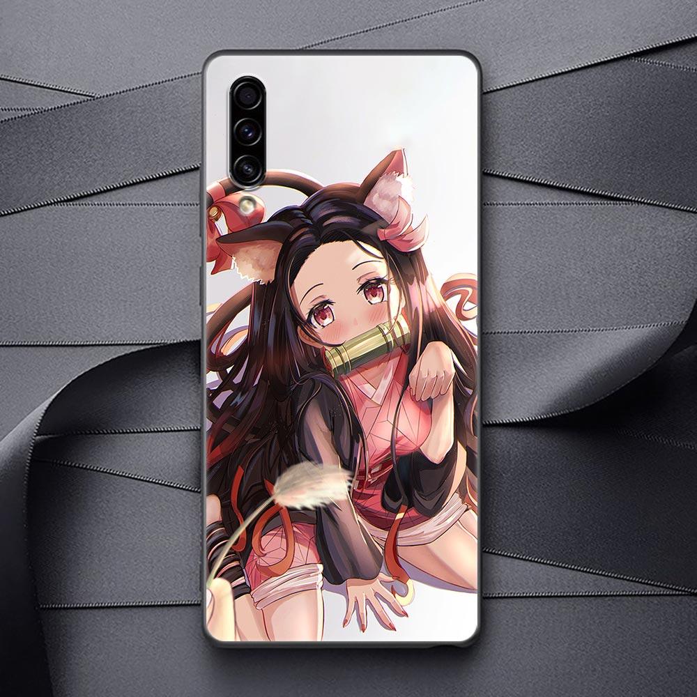 Sexy Mädchen Dämon Slayer Anime Telefon Fall Für Samsung Galaxy A90 A80 A70 A70S A60 A50 A40 A30 A30S A20S A20E A10 a10E Schwarze Abdeckung