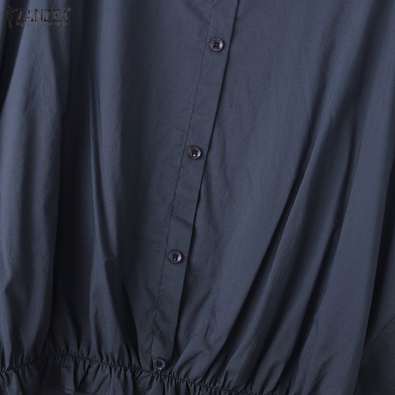 ZANZEA Bluză lejeră casual cu gât rotund și mâneci 3/4