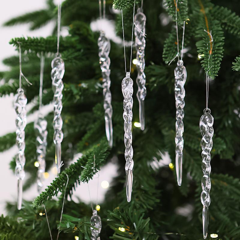 Kreative transparente Eiszapfen-Baumornamente: Neue Spiral-Weihnachtsdekorationen