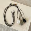 Niche Design Sense, Water Drop, Natural Stone Black Rope, Long Necklace, Simple And Versatile Temperament, Fashionable Neck Chain, Sweater Chain.