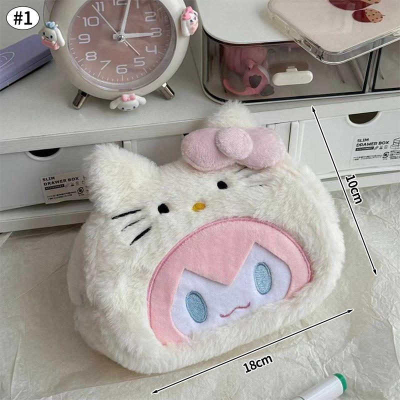 Cartoon Capybara Pencil Bag Large Capacity Pencil Storage Bags Kawaii Pen Pouch Students Stationery Organizer Makeup Bag