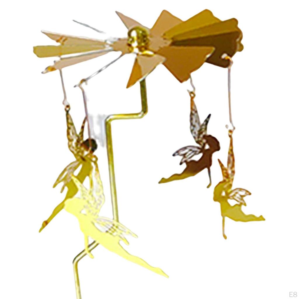 Metal Rotating Candle Holder Rotary Candlestick for Living Room Ornament Carousel