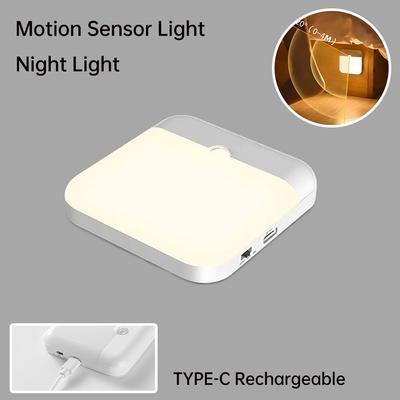 1PC LED Sensore di movimento Luce LED senza fili Luce notturna Tipo C Ricaricabile Luce notturna Armadio Guardaroba Lampada Scala Per Cucina LED