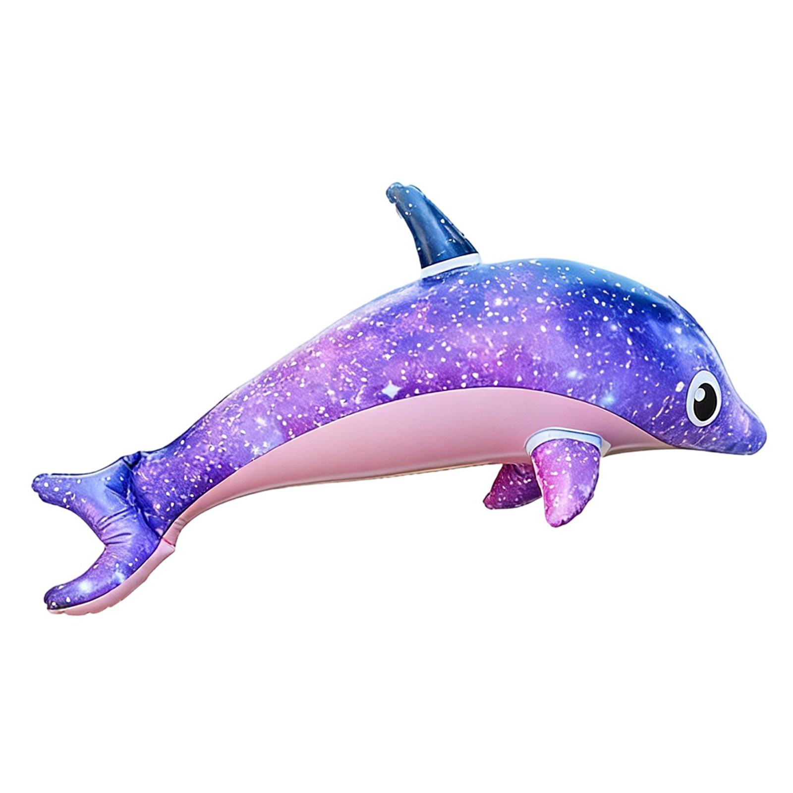 

Inflatable Dolphin, Cute Starlit Sky Inflatable Dolphin Toy, Thickened Pool Float Mat One Size