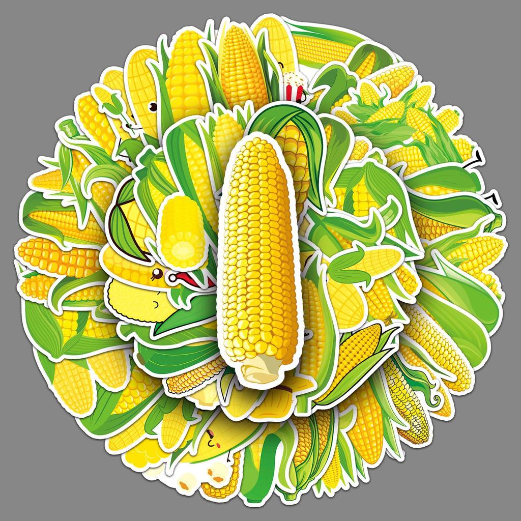 50 Mais-Kritzel Kreative Gemüse-Cartoon-Aufkleber Dekorativ Handyhülle Kofferaufkleber