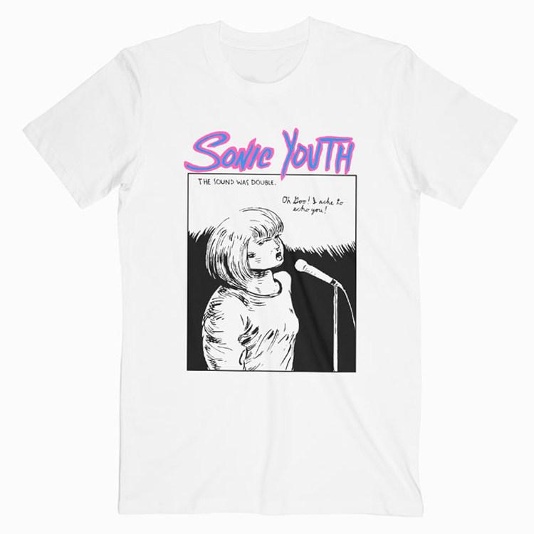 Summer Sonic Youth Band Retro Rock and Roll TShirt Short Sleeve Shirt S