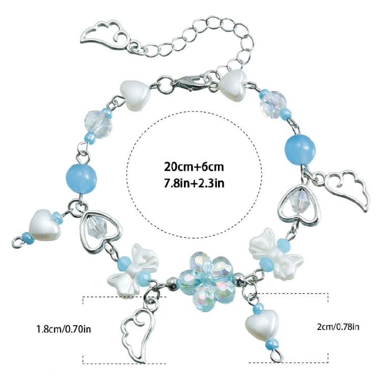 Flower Bowknot Bracelets for Women Aesthetic Sweet Handchain Party Jewelry Gift