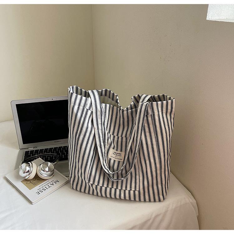 Foreign style texture niche large-capacity bag women's fashion 2025 summer new foreign style canvas shoulder tote bag