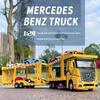 1:24 Mercedes Benz Double Decker Flatbed Transport Vehicle Alloy Diecast Metal Car Model Sound And Light Science Education Serie