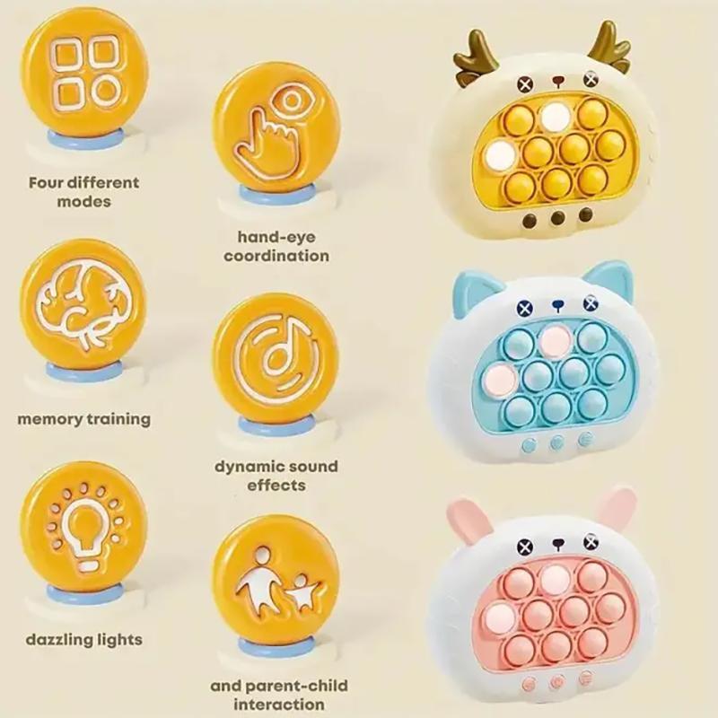 3 Colors 1 Pcs Electronic Pop Quick Push Bubbles Game Machine Kid Cartoon Fun Squeezing Toys Anti Stress Sensory Bubble Toy Gift