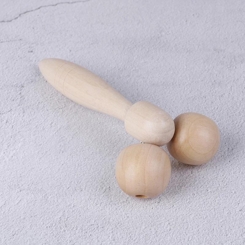 Personalized Roller Massager Wooden Face Massager Facial Massager Double Wheel Pull Wheel Face Massager