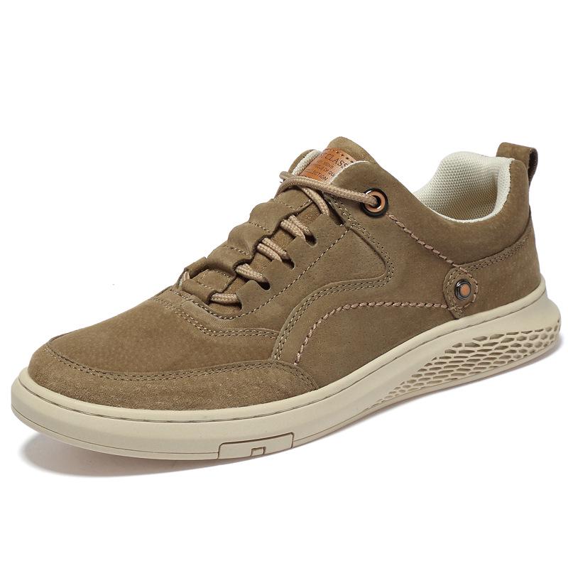 Spring 2023 Men s Casual Leather Shoes - Trendy, Breathable, British Style Board Shoes 43 хаки