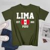 Flag Of Peru Est1821 Lima Unisex Tshirt Tees Tshirt Oneck T Shirts Unisex Boys Clothing 100 Cotton