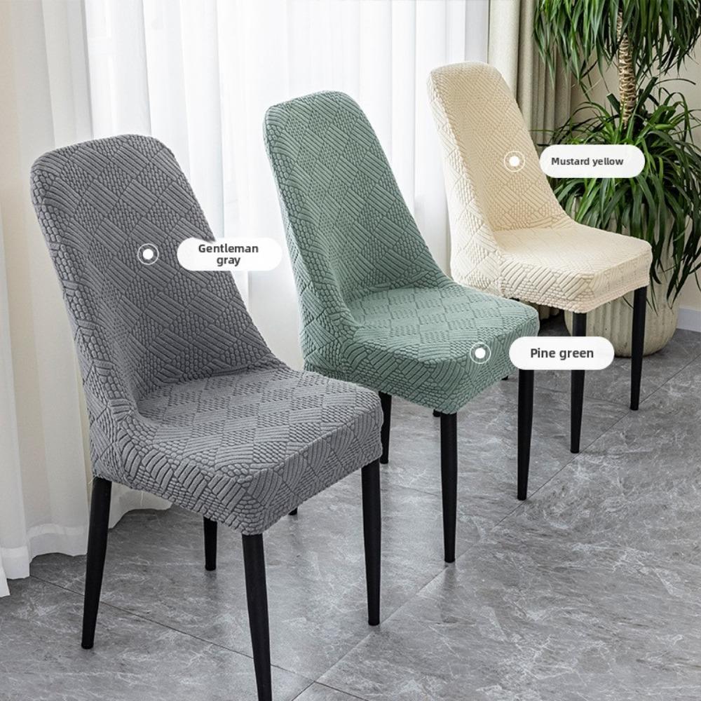 Elastic Half Round Dining Chair Cover Large Arc Universal Seat Back Cushion Set for Home Use