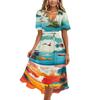 Summer Dresses for Women 2026 V Neck Short Sleeve Midi Dresses for Women Casual Dresses for Women Floral Dress