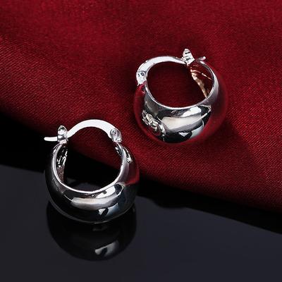 925 Silver Small Circle Hoop Earrings For Women Fashion Jewelry