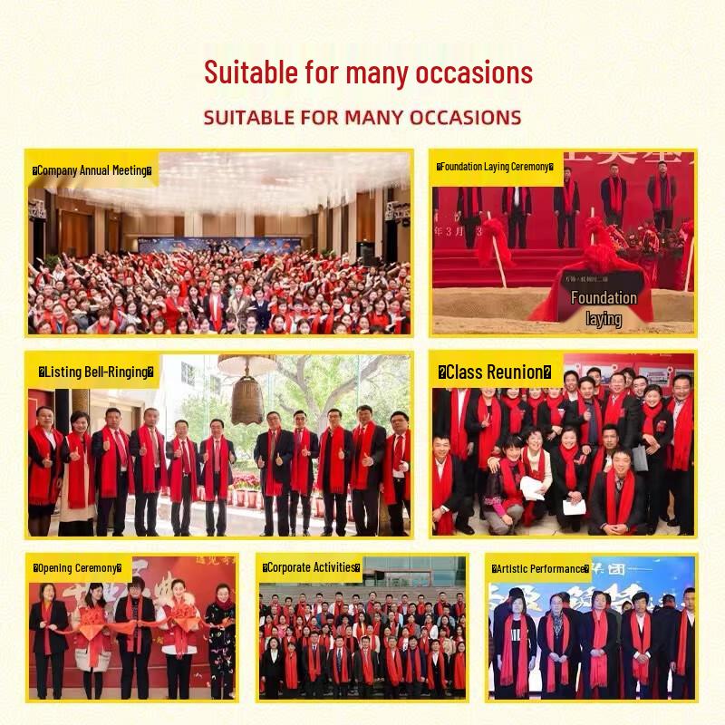 Anpassningsbar kinesisk röd halsduk för evenemang och kampanjer