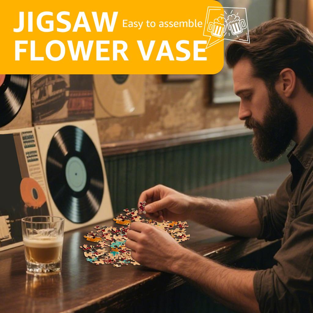 Creative 3D Puzzles Vase Desktop Decorative Puzzle Flower Vase Ornaments Stress Relieving Jigsaw Handmade Housewarming Gifts