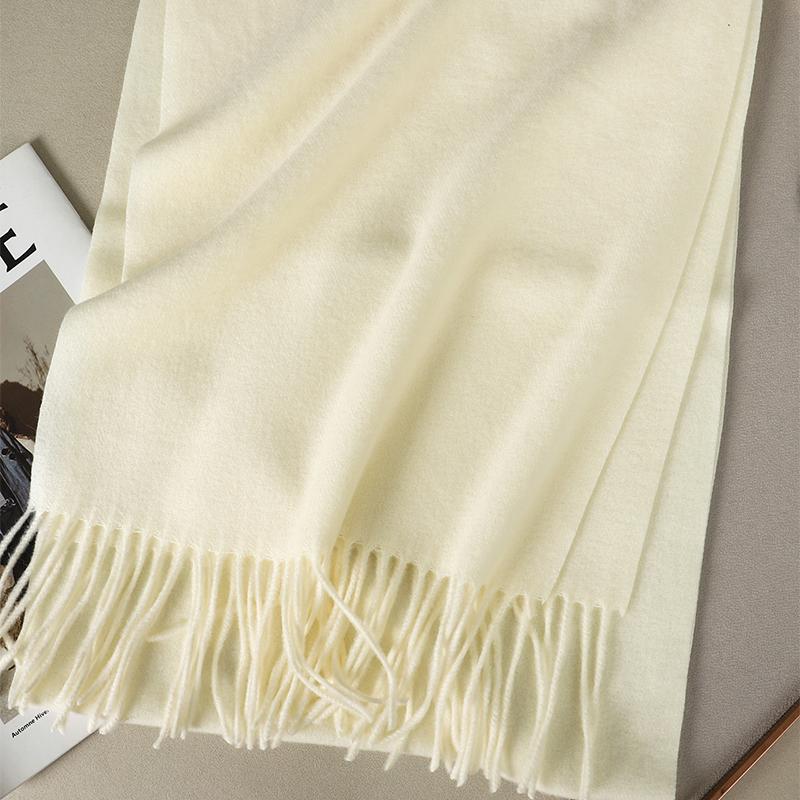 Kaffee Schal für Damen Lange Warme Kaschmirschals Winter Hijab Einfarbig Damen Stola Wickel Weiblich Pashmina Bandana Kopftücher