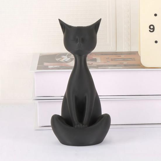 Soft Decoration Cat Statue 3D Printed Meditating Figurine, Modern Abstract Sculpture with Cross-Legged Pose, Collectible Art Piece Minimalist