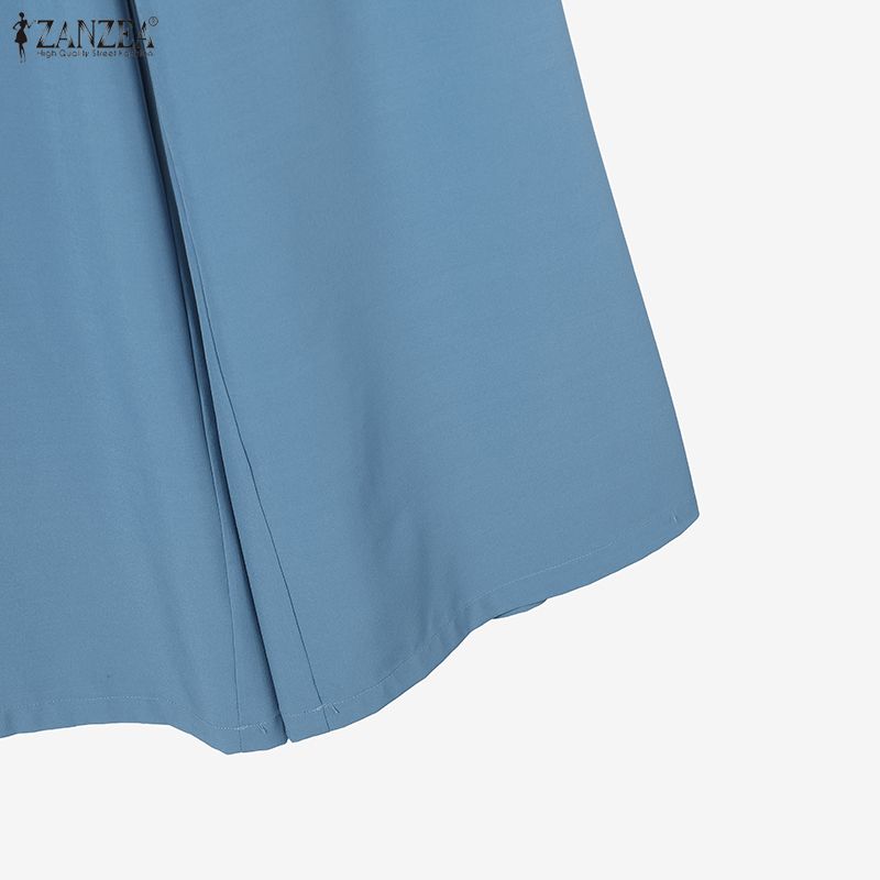 ZANZEA Women Short Sleeve Blouse and Pants Casual Two Piece Suit Sets