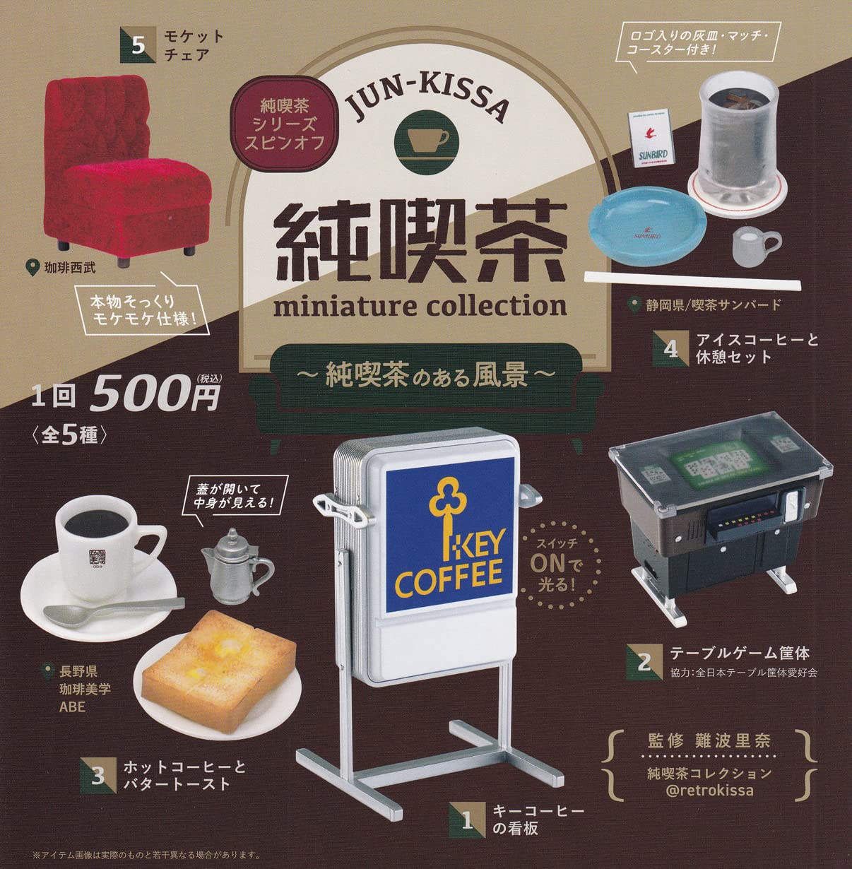 

Миниатюрная коллекция Pure Cafe Декорации Pure Cafe из 5 типов Gacha Gacha Capsule Toy [Набор (Полный Полный)]