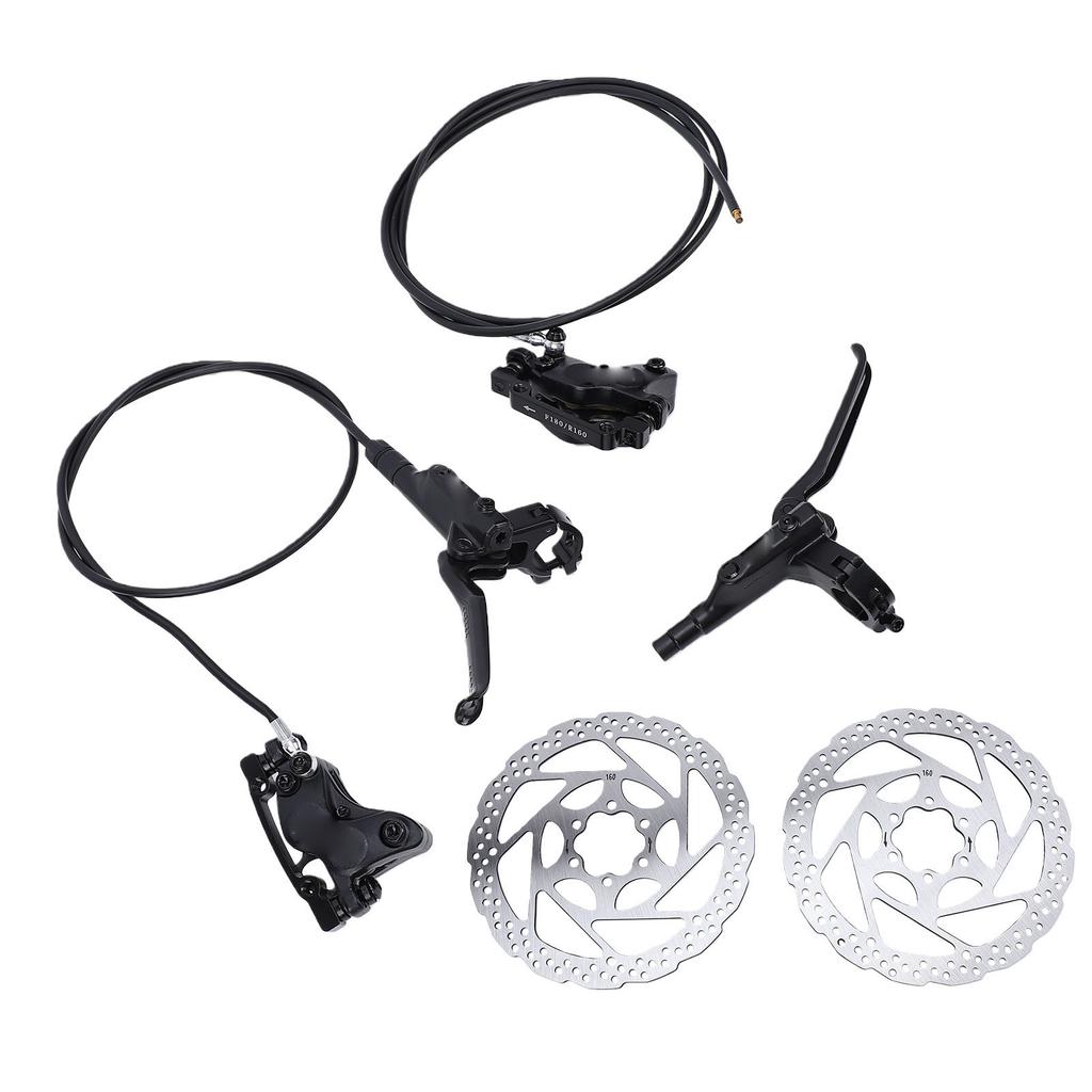 4 Piston Mountain Bike Hydraulic Disc Brake Kit Aluminum Alloy Bike Disc Brake Set with 160mm Rotors