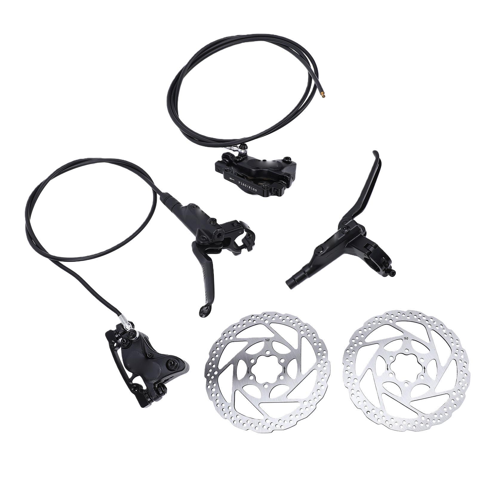 4 Piston Mountain Bike Hydraulic Disc Brake Kit Aluminum Alloy Bike Disc Brake Set with 160mm Rotors