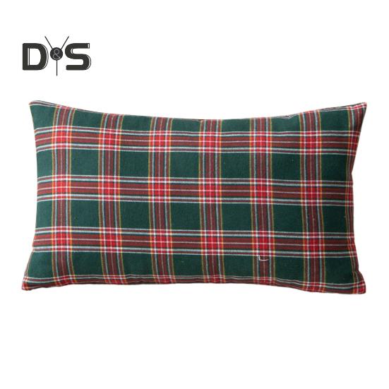 Vánoční povlak na polštář kostkovaný potisk Jednostranný potisk Stálobarevný skrytý zip Dostupné dvě velikosti Dekorace na pohovku Throw Povlak na polštář Polštář Sham