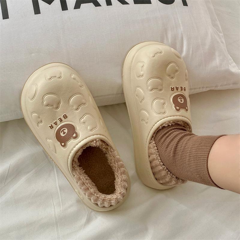 Waterproof Cotton Slippers for Women In Winter Suitable for Indoor and Outdoor Wear Warm and Plush