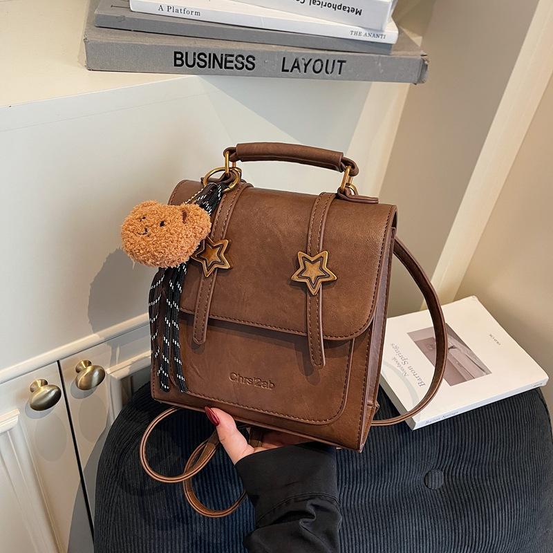 

Ретро универсальный рюкзак женский нишевый дизайн сумка для поездок новая модная текстура студенческий маленький рюкзак коричневый