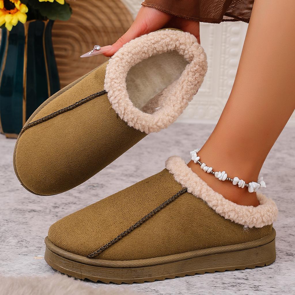 Women Fluffy Slippers for Autumn and Winter Indoor EVA Thick Sole Anti-Slip and Warm Unisex Slippers Winter Snow Boots