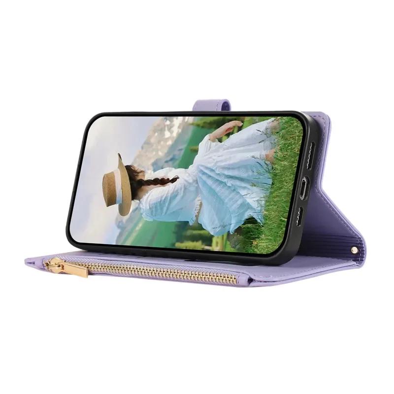 A55 A35 A16 A06 A25 A15 Phone Case for Samsung Galaxy A54 A34 A24 A14 A53 A33 A23 Side Zipper Hanging Rope Magnetic Flip Cases