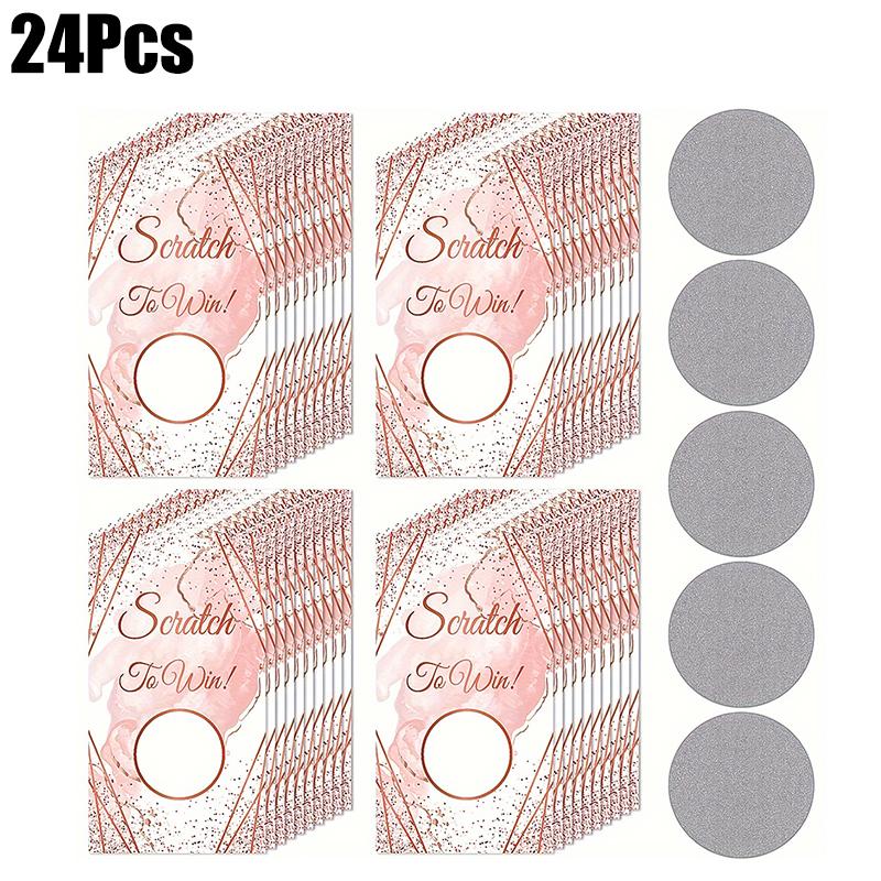 

24PCS/Set Raffle Cards Elegant Party Games Baby Shower Raffle Props DIY Surprise Draws Wedding 9x5cm 24pcs рожевий колір золота
