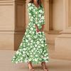 Women's Three-quarter Sleeves Fashionable Floral Print Loose Casual Comfortable Dress