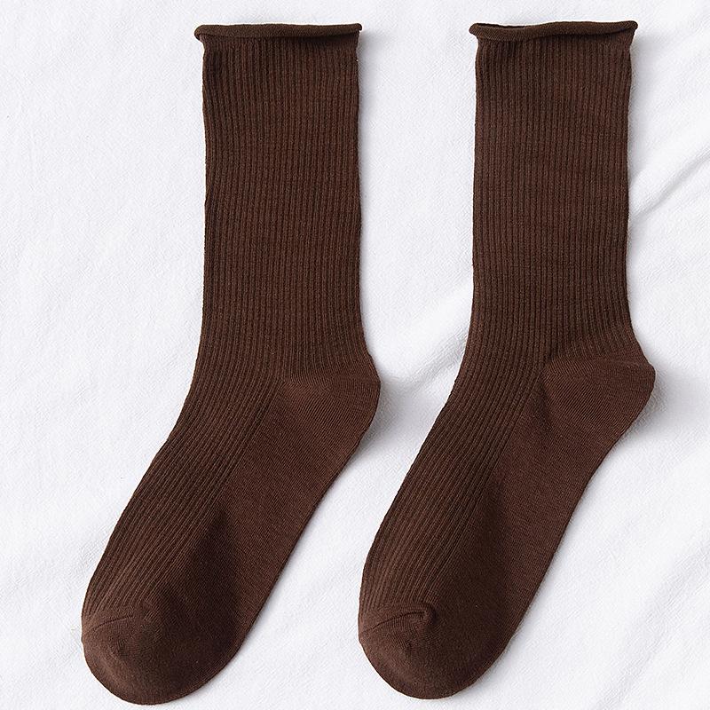 Colorful Women's Mid-Calf Candy Color Cotton Socks - Versatile for Spring and Autumn, Sporty and Over-the-Knee.