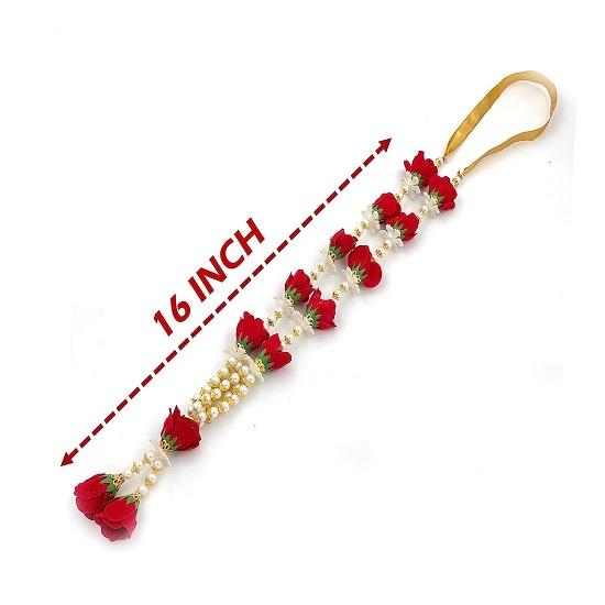 Artificial Rose Flower Moti Mala for God 16 Inch