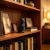 3D Printed Cat Figurine Mysterious Black Cat Statue Collectible Animal Sculpture for Home Office Desk Decor Gifts for Cat Lovers